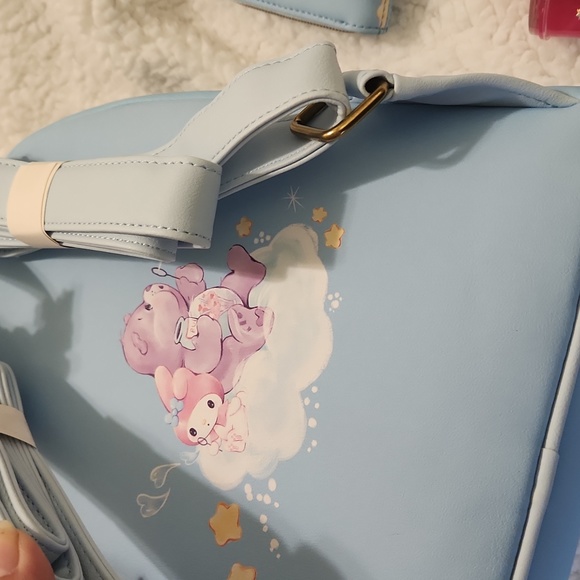 LOUNGEFLY CARE BEAR X HELLO KITTY BACKPACK WALLET AND KEYCHAIN BUNDLE NWT - Picture 5 of 8